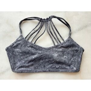 Lululemon Sports Bra Adult 6 Free to Be Wild Yoga Strappy Women's Grey‎ Pattern